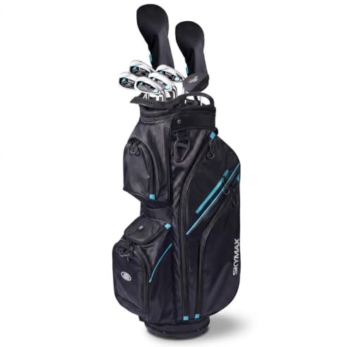 Skymax Women’s RH Boxed Golf Set Graphite – Ladies Right Hand Golf Clubs with Premium Cart Bag, Driver, Fairway Wood, Irons & Putter