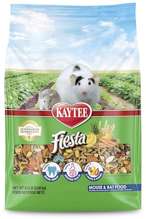 Kaytee Fiesta Mouse & Rat Food, Nutritious and Fun Blend, Supports Dental Health and Digestion, 4.5 pounds