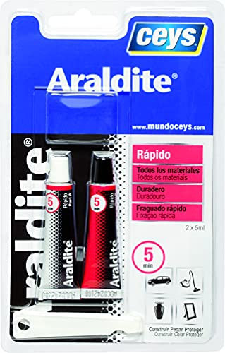 Ceys - Araldite pegamento de pegado rápido y duradero - Para todo tipo de materiales - Blister 5+5ML