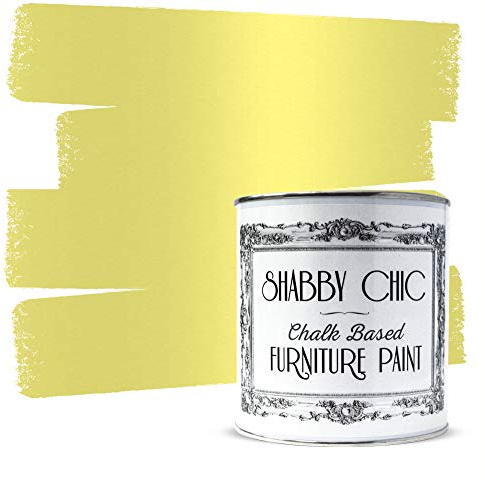 Shabby Chic Chalk Based Furniture Paint, Metallic Yellowish - 1 L | Distressed Matt Finish for Furniture, Home Decor or DIY Project | Interior & Exterior | Non-Sand, Suitable for Wood, Plastic & Metal