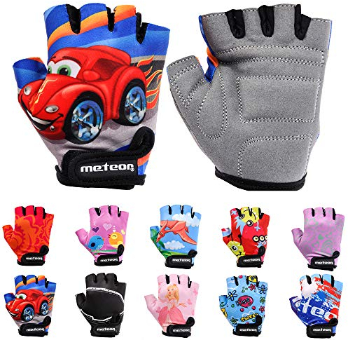 Meteor Unisex Kinder Fahrradhandschuhe Bike - Gel BMX Handschuhe, AUTO, Gr.-Jr M/ Handweite- 7-7.5cm