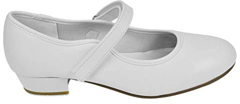 Starlite Backflip White PU Tap Shoes, Low Heel 10 UK Child