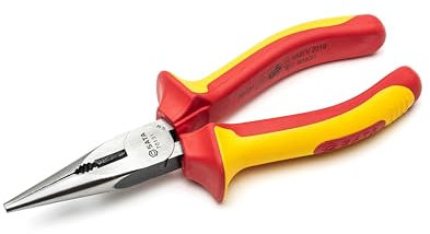 SATA ST70131ST 6-Inch VDE Insulated Long Nose plier with Anti-Slip Surface to Maximize Comfort and Grip Strength