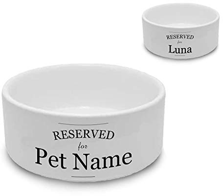 Personalised Dog Bowl with Reserved Design, Personalise with Any Name for Any Pampered Pooch