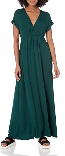 Amazon Essentials Women's Fit and Flare Waisted Jersey Maxi Dress (Available in Plus Size)