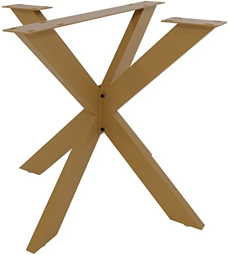 CLP Tischbeine Biloxi I Tischkufen Aus Vierkantprofilen I Höhe 71 cm I Sternförmiges Tischgestell, Farbe:Gold, Größe:S