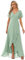 Ever-Pretty Robe Mariage Invitée Femme Longue Asymétrique Manches Courtes Col V Fendue Fluide Chic Verte Menthe 36