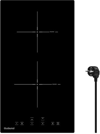 Gudsunal Induktionskochfeld, Kochfeld 2 Platten Einbau, 3600 W, kontinuierliche Niedrigleistungsheizung, Booster, 9 Leistungsstufen, Timer, automatische Abschaltung, Kindersicherung, Topferkennung