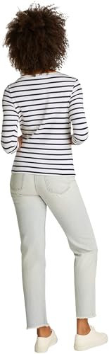 Tommy Hilfiger Damen Langarmshirt Slim U-Boot-Ausschnitt, Mehrfarbig (Breton Dark Night Navy STP), L