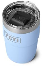 YETI Rambler Cup,Vacuum Insulated Stainless Steel Stackable Cup with Magslider Lid, Big Sky Blue, 8 oz (237 ml)