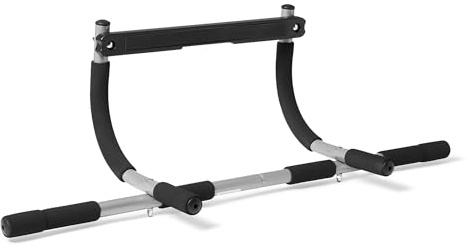 Amazon Basics Multi-Grip Doorway Pull Up Bar, 440 lbs Capacity, Silver