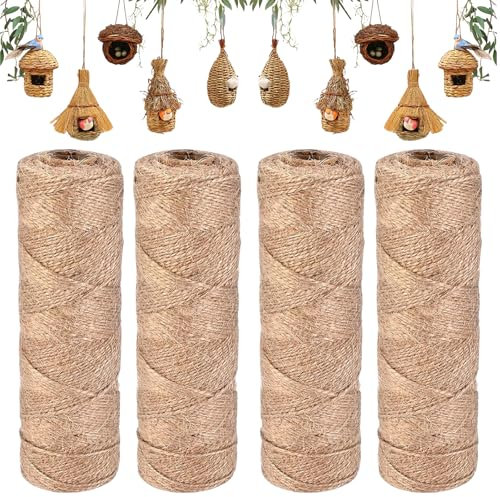 400m Juteschnur,Juteband DIY Handwerk Bastelschnur Paketschnur,Jute Schnur für DIY Bilder Basteln Dekoration,Braun Juteschnur für Garten Bilder Pflanzen Basteln Geschenk verpacken Dekoration
