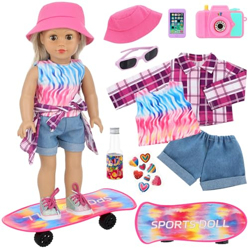 UNICORN ELEMENT 18 Inch Girl Doll Skateboard Accessories Complete Clothes