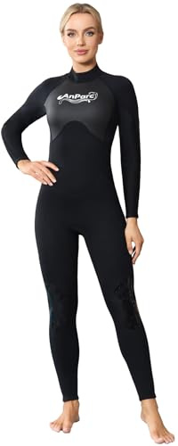 AnParc Wetsuit Women 3mm Neoprene, Cold Water Swimming with Back Zipper for Diving, Swimming, Surfing, Snorkeling (Medium)