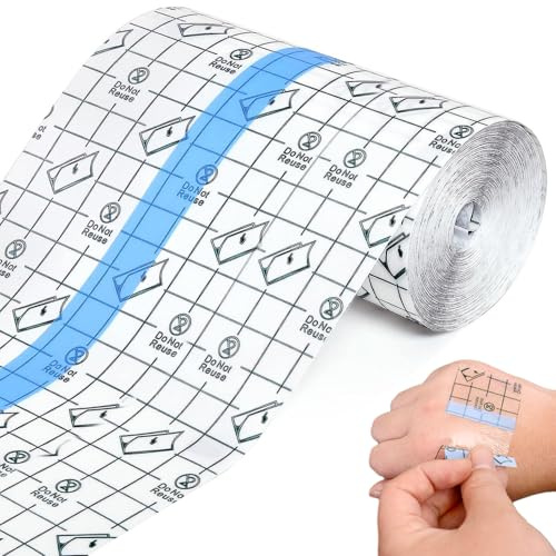 Vendaje para Tatuajes, 25cm x 2m Film Tattoo Esparadrapo Resistente Agua, Volúmenes Heridas Impermeable Cinta, Vendajes Adhesivo Elástico Transparente, Vendaje Transparente Impermeable para Natación