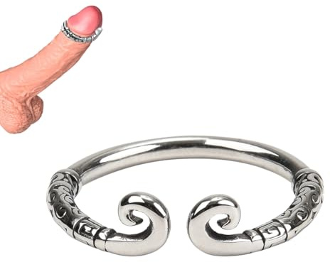 Tabuy Metal Cock Ring Glans Ring,Stainless Steel Penis Ring Delayed Ejaculation Increase Stimulation Sex Toys for Men (Medium)