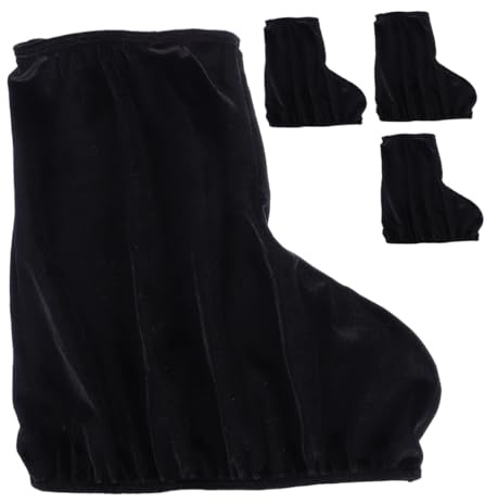 ANDRESLAD Lot de 2 Paires de Couvre-Patins à Glace en Velours Noir Élastique Taille Petite Protections pour Chaussures de Patinage Artistique et Roller Adaptées aux Garçon et Filles et