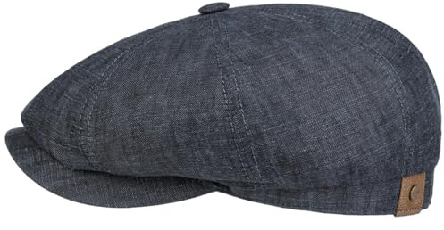 Stetson Hatteras Schirmmütze Ballonmütze 100% Leinen UV-Schutz 40+ Damen Herren Frühling Sommer Denim 57 cm