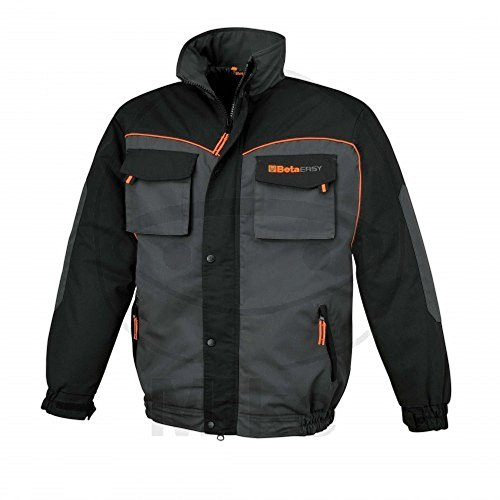 Beta 7904E - XS Bomber da lavoro imbottito e foderato in poliestere e nylon, polsini regolabili a strappo. Giubbotto da lavoro con ampie tasche al petto e vita con chiusura a strappo e zip
