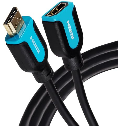 Maplin HDMI Extension Cable 1.5m, 4K 30Hz Male to Female Adapter, Ultra HD HighSpeed, ARC/HDR/3D, Ethernet, Compatible with TV, Monitor, PS4/5, Xbox, Projector, Soundbar, Sky Box, PC, Laptop, Apple TV