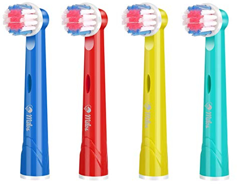 Brossette Enfants Compatible avec Braun Oral B - Milos Têtes de Brosse à Dents Électrique pour Enfants Brossettes de Rechange Électriques Lot de 4