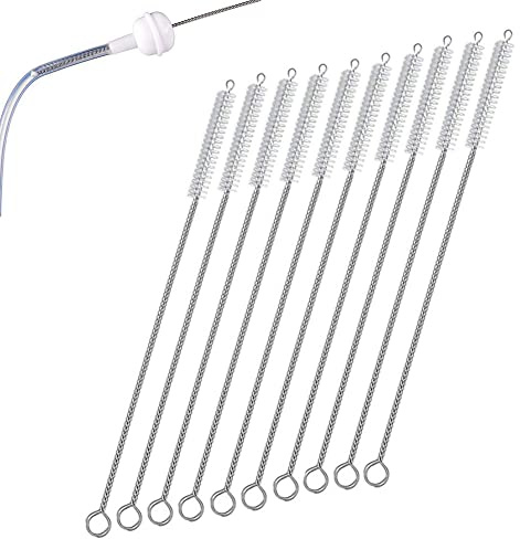 10 pennelli a tubo, 17 cm, cannucce per bere tubi, spazzola, provette di pulizia per biberon, cannucce, imbuto, teiera ugello