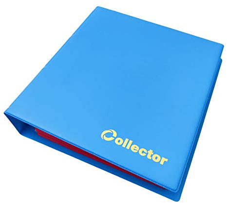 COLLECTOR Coin Album for 300 Mix Sizes - Pastel Azure, 21 x 23 x 5.5 cm (8.3 x 9 x 2.2 inches), 14 Pages, Blue