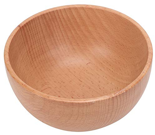 Salladsskål i trä salladsskålar, set med salladsskål, träskål, rund salladsskål ris för soppa, salladsmat (medium 126 cm)