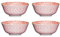 KitchenCraft Footed Vintage-Style Floral-Patterned Ceramic Bowls, 15.5 cm (6) - Red / Pink (Set of 4)