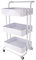 Echtwerk mobiler Servierwagen für Küche/ Bad/ Büro mit 3 Ebenen, Küchenrollwagen, Küchenwagen, Werkzeugwagen, Bastelwagen, Allzweckwagen mit Schiebegriff, White-Edition, 43 x 32 x 86 cm