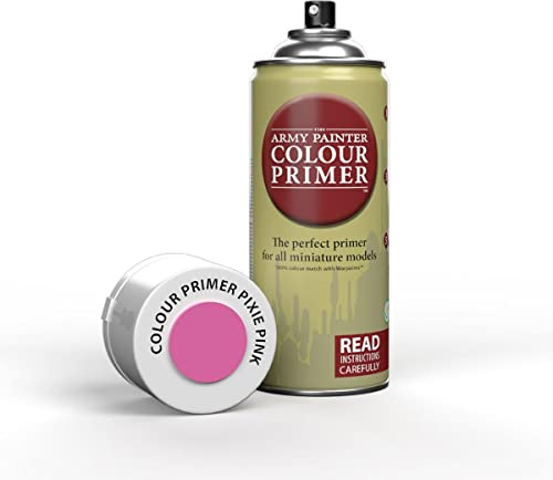 The Army Painter Colour Primer Pixie Pink, 400 ml Imprimación en aerosol acrílico, pintura en aerosol para imprimación en miniatura, juegos de rol de mesa, juegos de mesa y modelado