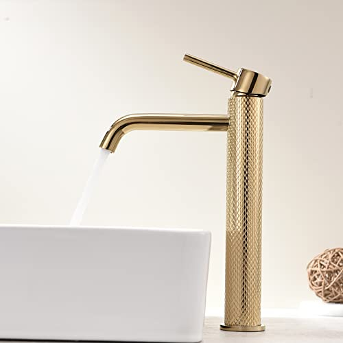 TIMACO Robinet de Lavabo - Mitigeur Monocommande pour Salle de Bain - Or