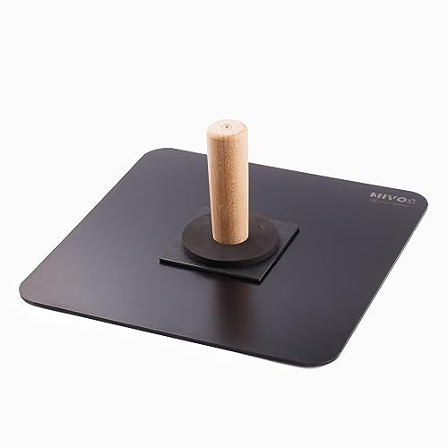MIVOS PVC Llana de alisar - 330 x 330 mm - Paleta con mango de madera - Paleta con esquinas redondeadas - Tablero, Disco de alisado para juntas y enmasillado de placas de yeso - Hecho en la UE