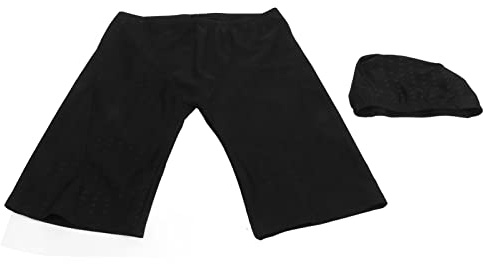 Keenso Gorro de Baño para Hombre, Shorts de Baño Negros, Mano de Obra Fina, Revestimiento Impermeable, Textura Antideslizante, Transpirable, para Deportes Acuáticos ()