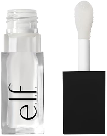 e.l.f. Glow Reviver Lip Oil, huile à lèvres nourrissante colorée pour une finition super brillante, infusée à l’huile de jojoba, produit végétalien et non testé sur les animaux, transparente