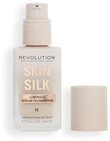 Makeup Revolution, Skin Silk Serum Foundation, Light to Medium Coverage, Contains Hyaluronic Acid, F2, 23ml