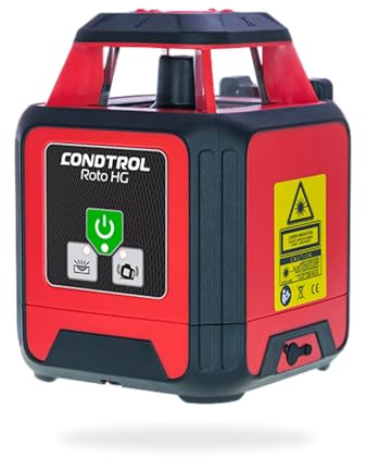 CONDTROL - Laser rotante verde ROTO HG - Portata di livello con cella da 500 m - Raggio verde, punto a piombo - Bluetooth - Garanzia 2+1 anni - Fornito con accessori