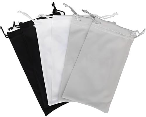 JEYORZY 6 Pezzi Astuccio Sacchetto per Occhiali, Sacchetti per Occhiali, Custodia Occhiali Morbida, Custodia Morbida per Occhiali da Sole Portatile, Borsa Porta Occhiali per Protezione e Conservazione
