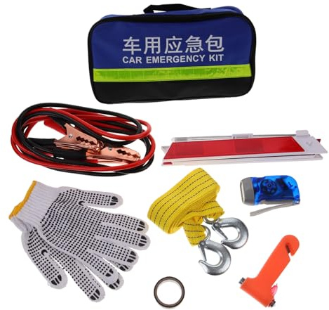 Cabilock Kit D'assistance Routière Multifonction 8 Pièces, Trousse à Outils Voiture Compacte, Ensemble De Dépannage Pour Véhicule, Accessoires Sécurité Automobile Pour Inspection Et Urgence Routière