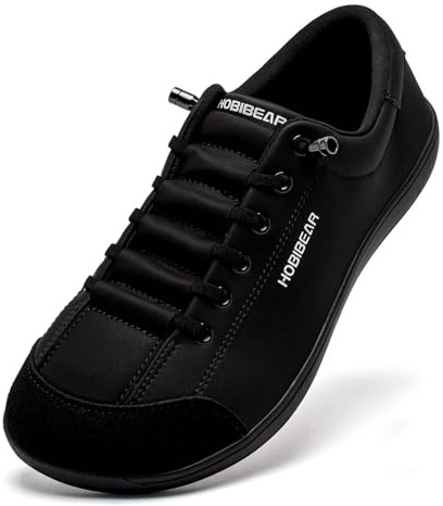 HOBIBEAR Scarpe da donna e da uomo, minimaliste, a piedi nudi, alla moda, con caduta zero, Tutto nero, 43 EU