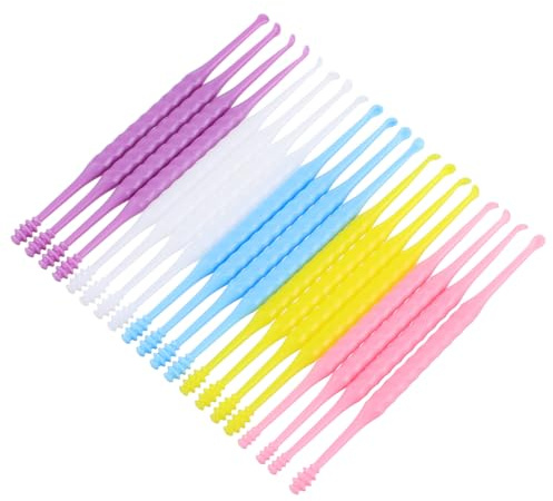 BCOATH 20 Piezas Unidades Limpiadores de Oídos Doble Espiral Herramienta para Eliminación de Cera Fácil Agarre y Limpieza