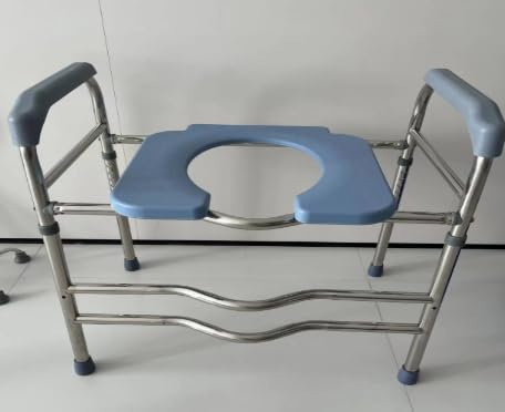 Elevador WC Adulto y Alzador de WC con Reposabrazos, Asiento de Inodoro Elevado para Personas Mayores y Discapacitados, Silla Vater Ajustable (66-76cm), Soporte y Adaptador WC Universal hasta 150kg