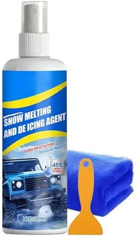 Generisch Enter Spray para parabrisas de coche, 100 ml, anticongelante y anticongelante, para parabrisas con arañazos y paño, para camiones y SUV en nieve y en invierno para cristales