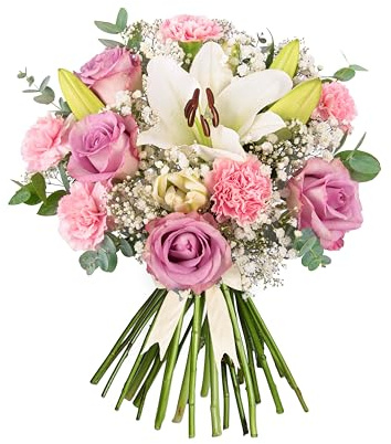 Elegant Love Bouquet - Fresh Flowers - Birthday, Anniversary, Get Well, Thank You, Occasion Flower - Cut Floral Arrangement for Gifts, Weddings, Sympathy, Mothers day
