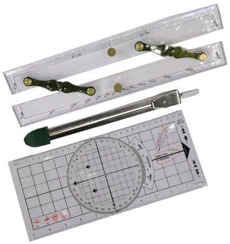 Amagogo navigation base 3x Outils mesure Accessoires haute performance Règle parallèle marine cartes nautiques Rapporteur, 30cm