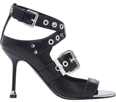 Liu Jo Sandali con Tacco a Spillo, Nero, Cinturini con Borchie e Fibbie, Stile Gladiatore, Tacco Alto, TG-40