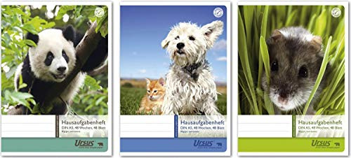 Hausaufgabenheft 3 Motive A5 48 Blatt 80g/qm 48 Wochen