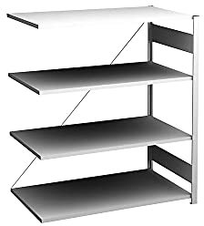 KAISER+KRAFT hofe | Scaffale ausiliare a innesto | Grigio chiaro | Altezza 1200 mm | 4 ripiani | scaffale aggiuntivo | profondità ripiani 600 mm | portata 140 kg