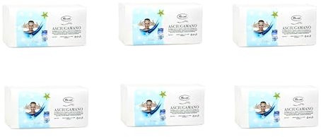 Ro.Ial Asciugamani in Carta a Secco Goffrata - 6 Confezioni da 60 Pezzi