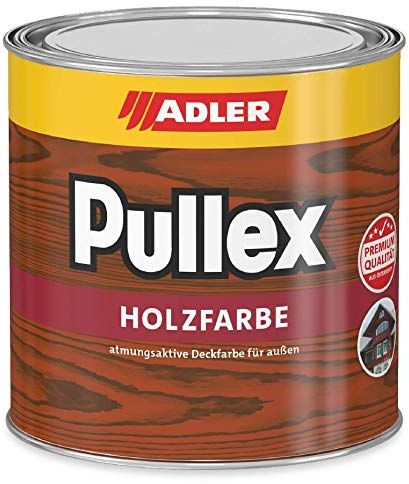 ADLER Pullex Holzfarbe - deckende Wetterschutzfarbe für Sanierung und Neuanstrich - Weiß 750ml